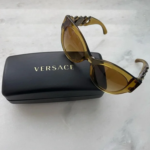 NEW Versace Phantos 52mm Cat Eye Sunglasses Versace VE 4415U Plastic Womens Cat-Eye Sunglasses Havana  main image 4